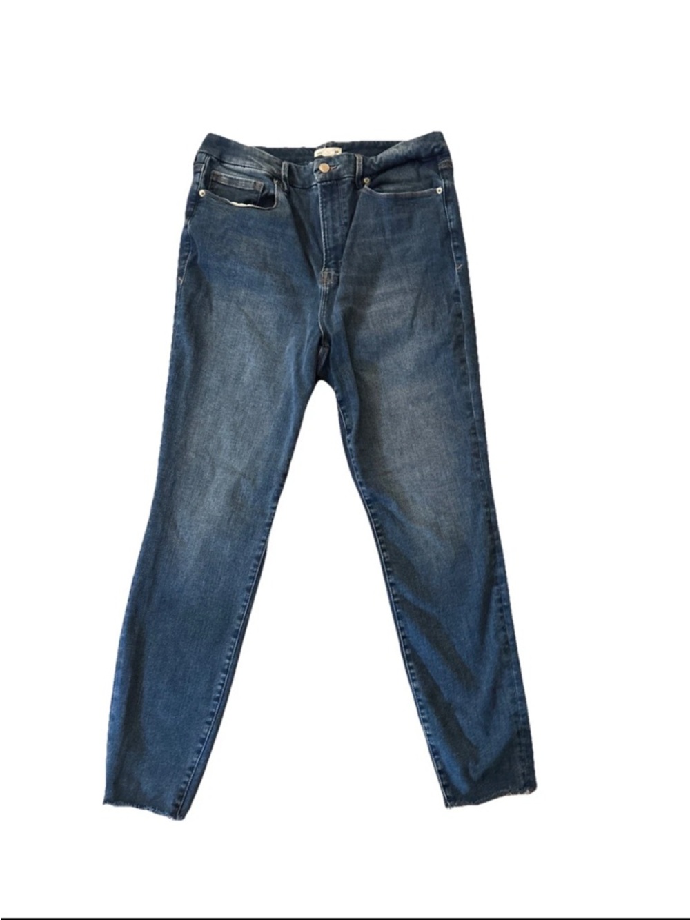 Good American Good Waist Always Fits Skinny Jeans Raw Hem - 14-18 - Picture 3 of 8